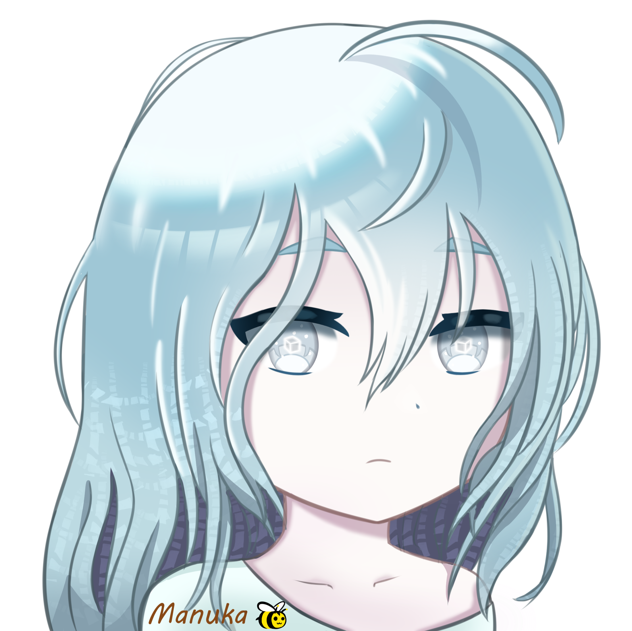 An animated emote of ManukaB crying, it's very cute.