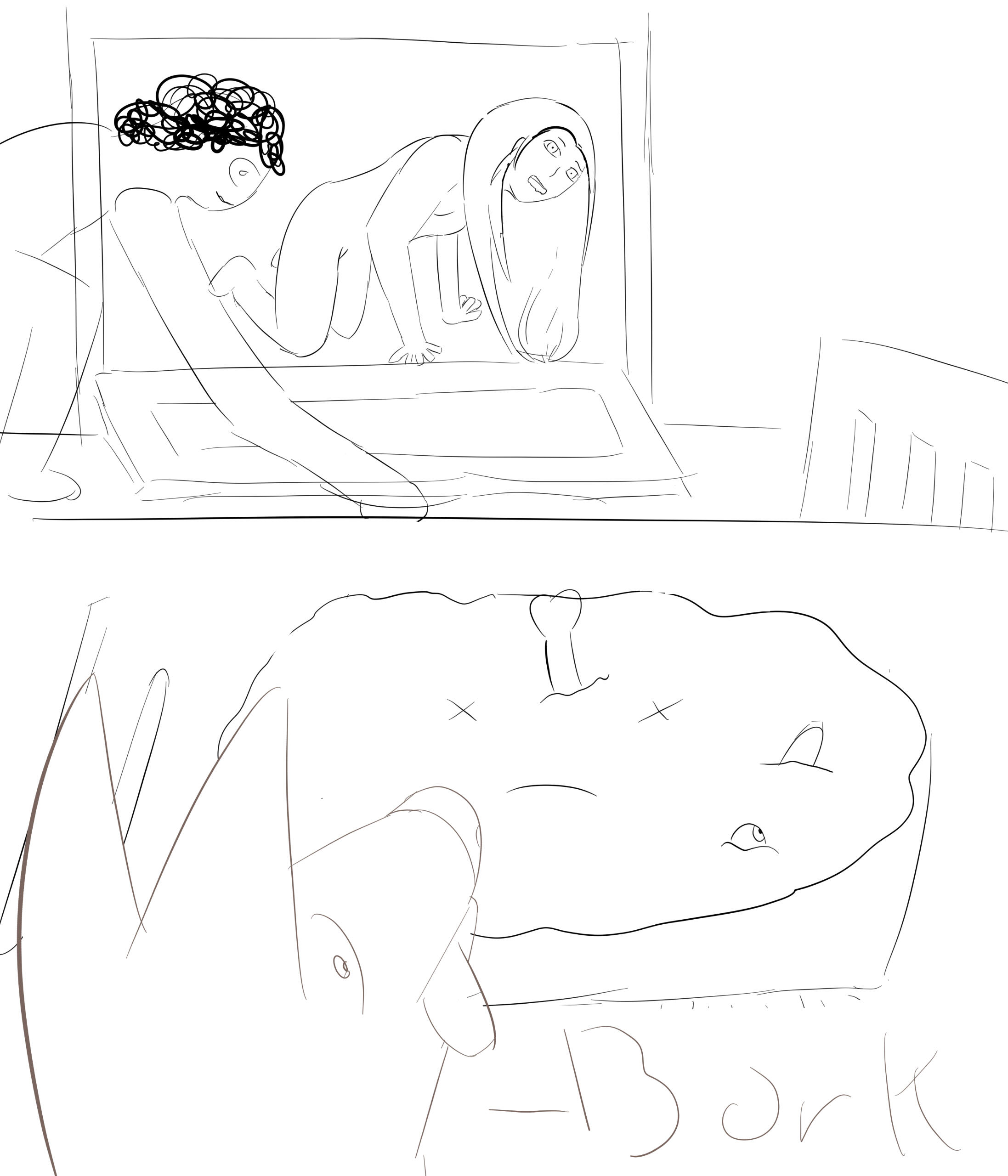 An animated emote of ManukaB crying, it's very cute.